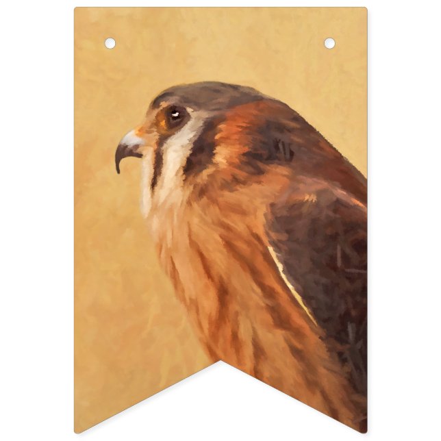 Bandeirinha Pintura em Kestrel Americano - Arte original sobre (Primeira Bandeira)