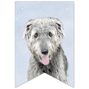 Bandeirinha Pintura em Wolfhound Irlandês - Arte em Cachorro