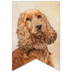 Bandeirinha Pintura Inglesa em Cocker Spaniel - Arte Original