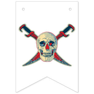 Bandeirinha Pirata (crânio) - estamenha feita sob encomenda d