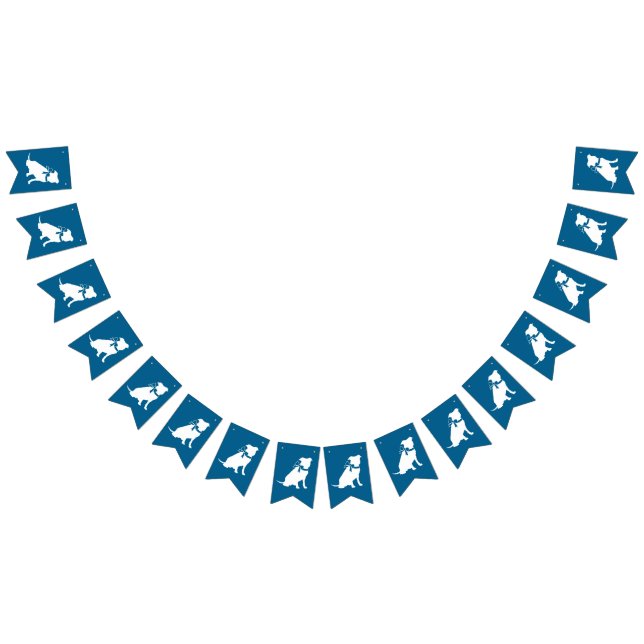 Bandeirinha Pit Bull Chá de fraldas Pitbull Cachorro Azul (Todos)