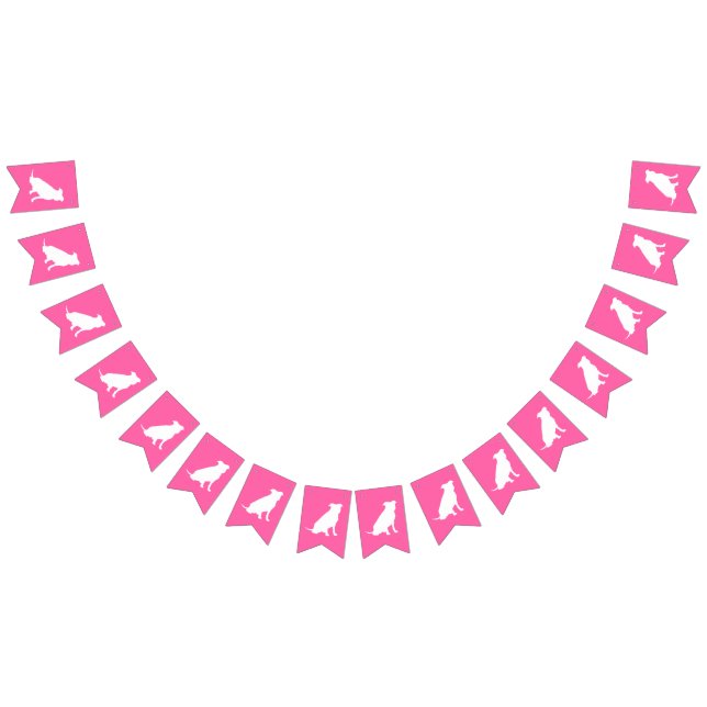 Bandeirinha Pit Bull Dog Chá de fraldas Pink Girl Pitbull (Todos)