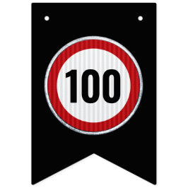 Bandeirinha Placa de limite de velocidade de 100º aniversário 