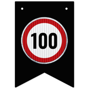 Bandeirinha Placa de limite de velocidade de 100º aniversário