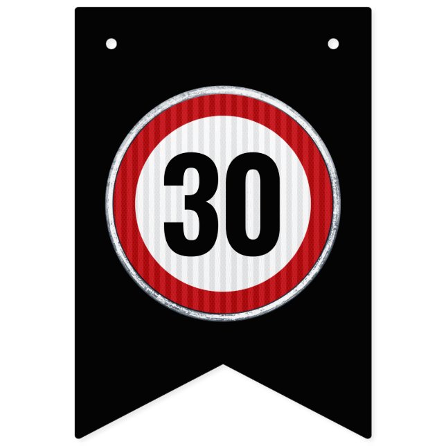 Bandeirinha Placa de Limite de Velocidade de 30º Aniversário - (Primeira Bandeira)