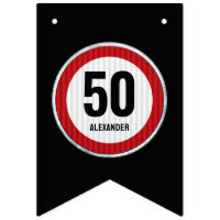 Placa de limite de velocidade de 50 anos - QUALQUE