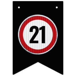 Bandeirinha Placa de limite de velocidade de aniversário de 21