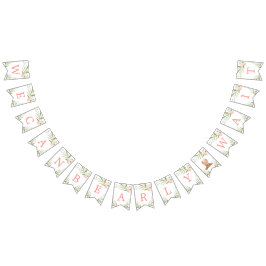 Bandeirinha Podemos esperar muito chá de fraldas verde rosa