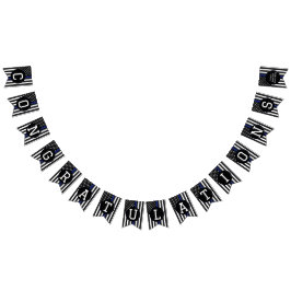 Bandeirinha Policial Personalizado - Parabéns Thin Blue Line