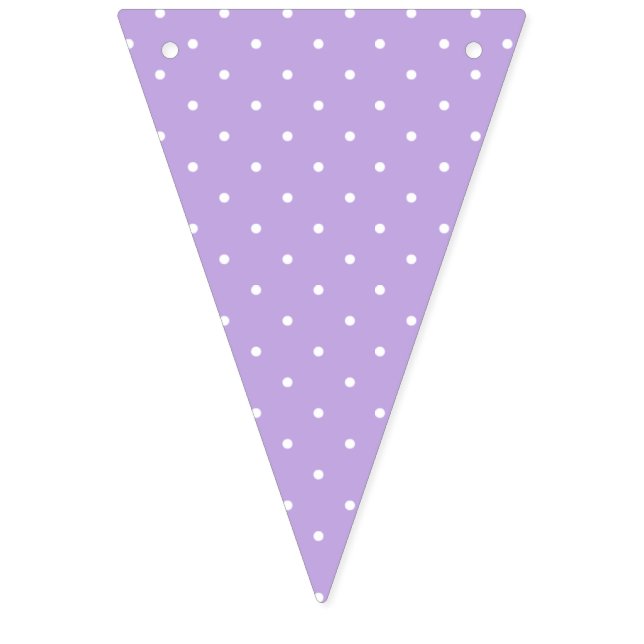 Bandeirinha Ponto de Bolha Branco - Lavanda Suave (Primeira Bandeira)