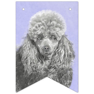 Bandeirinha Poodle (Brinquedo, Miniatura) Pintando Arte Cão O