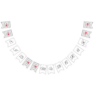 Bandeirinha preto e branco floral chique do melhor mubark