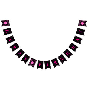 Bandeirinha Preto e Rosa