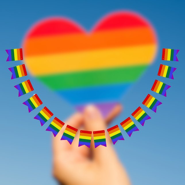 Bandeirinha Pride Rainbow Bunting (rainbow pride bunting)