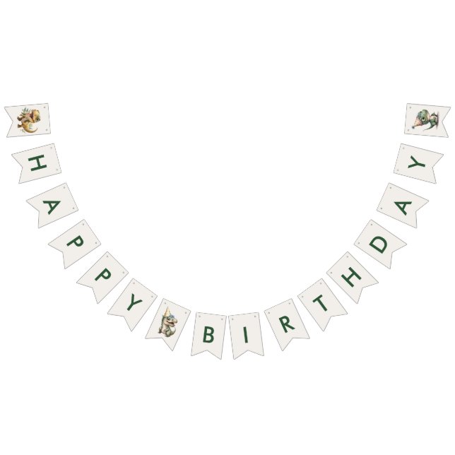 Bandeirinha Primeira Festa de aniversário de Dinossauro Selvag (Todos)