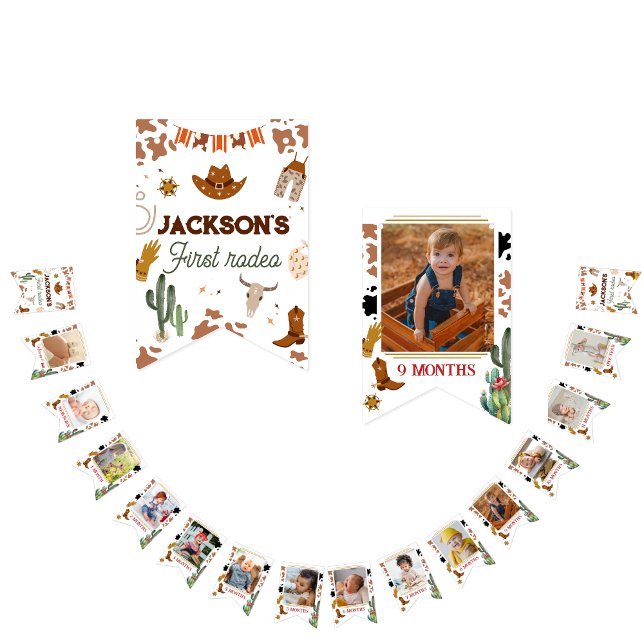 Bandeirinha Primeiro aniversario Bonito 12 Meses Milestone 1ru (Criador carregado)