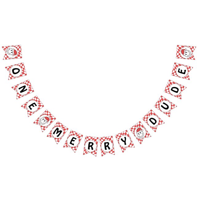 Bandeirinha Primeiro aniversario de Natal Red One Happy Duo (Todos)