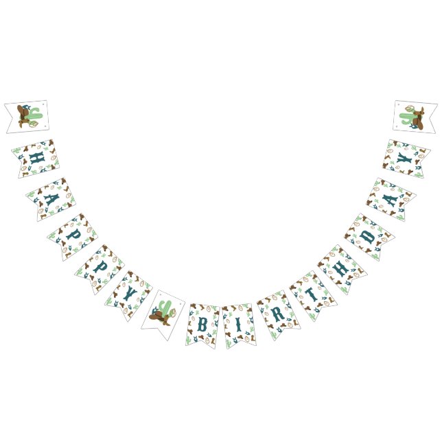 Bandeirinha Primeiro Rodeo Aniversário 1 rua Cowboy Ocidental (Todos)