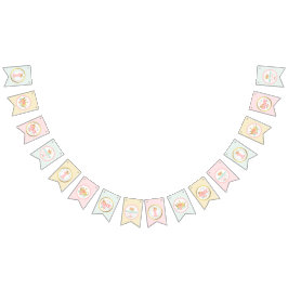 Bandeirinha Princesa Rosa Menina Primeira Festa de aniversário