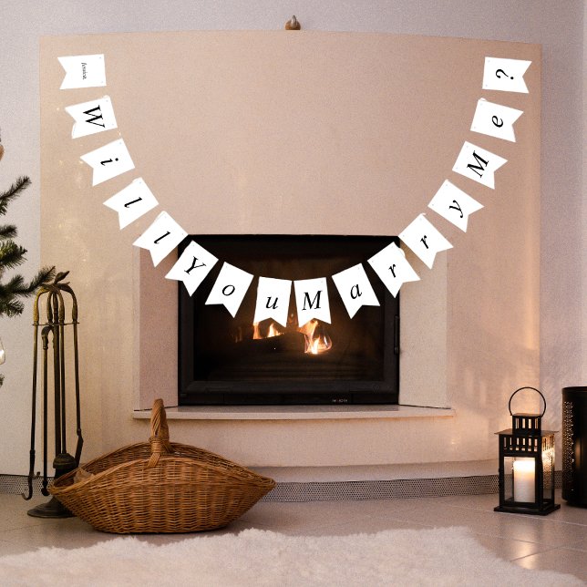 Bandeirinha Proposta Personalizada em Casa Você Casa Você Quer (Personalized Proposal At Home Will You Marry Me Bunting Flags
)