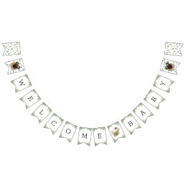 Bandeirinha Pug Greenery Chá de fraldas Puppy bunting banner