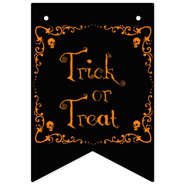 Bandeirinha Pumpkin Orange Trick ou Treing (Primeira Bandeira)