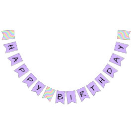 Bandeirinha Rainbow Girl Aniversário de 5 anos Feliz Aniversár