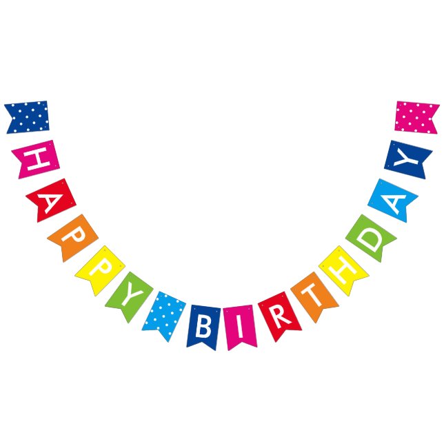 Bandeirinha Rainbow Happy Birday (Todos)