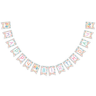 Bandeirinha Rainbow Happy Birthday Bunting Banner
