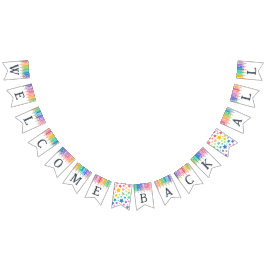 Bandeirinha Rainbow Pencils Bem-Vindo Toda A Escola