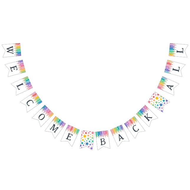 Bandeirinha Rainbow Pencils Bem-Vindo Toda A Escola (Todos)