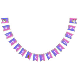 Bandeirinha Rainbow Unicorn Banner de Aniversário | Feliz aniv