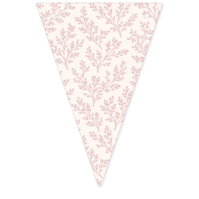 Bandeirinha Raminhos da Floresta Rosa Suave - Neutro (Primeira Bandeira)