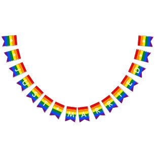 Bandeirinha Recem casados  Arco-Íris Sinalizador LGBT Orgulho 