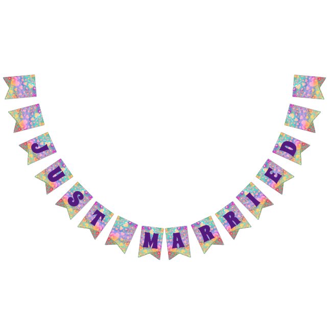 Bandeirinha RECEM CASADOS - padrão de amor cardíaco design 3 (Todos)