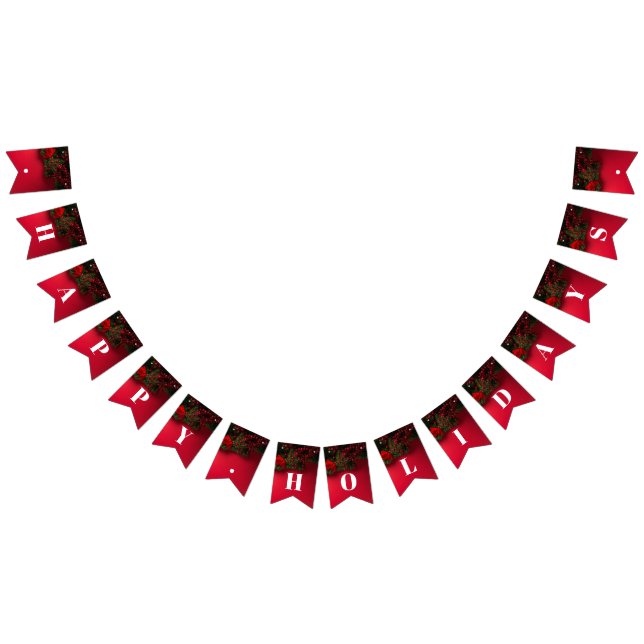 Bandeirinha Red Berries & Mistletoe, Natal (Todos)