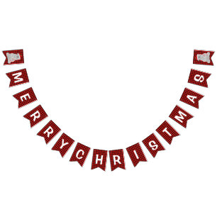 Bandeirinha Red Black Buffalo Xadrez Feliz Natal