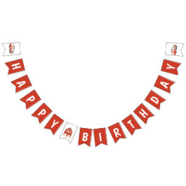 Bandeirinha Red Firecaminhão Theme Happy Birthday