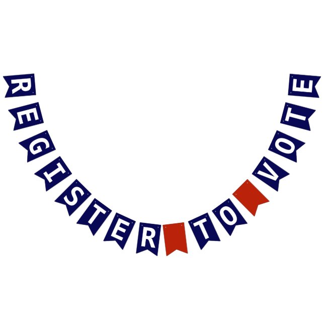 Bandeirinha Registre-se para Votar Branco Vermelho e Patriótic (Todos)