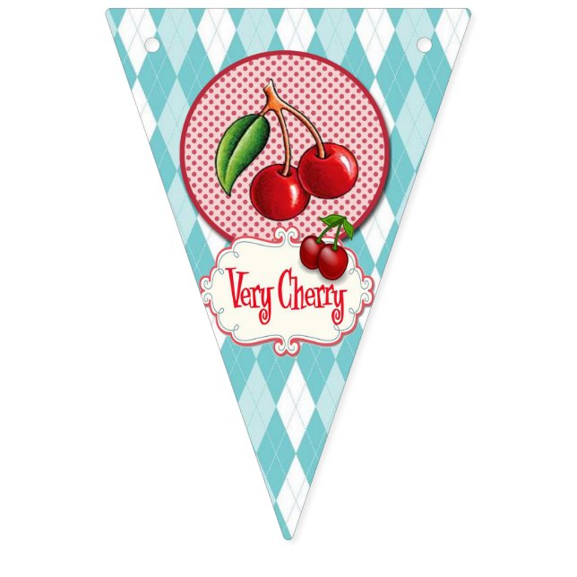 Bandeirinha Retro Cherry Bunting. (Décima Bandeira)