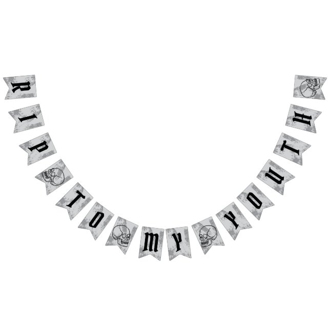 Bandeirinha RIP para meu Funeral Juvenil Themed Birthday Banne (Todos)