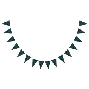Bandeirinha Rosa Gótica Teal Preta Elegante Casamento