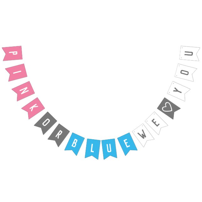 Bandeirinha Rosa ou azul nós amamo-lo que o género revela o (Todos)