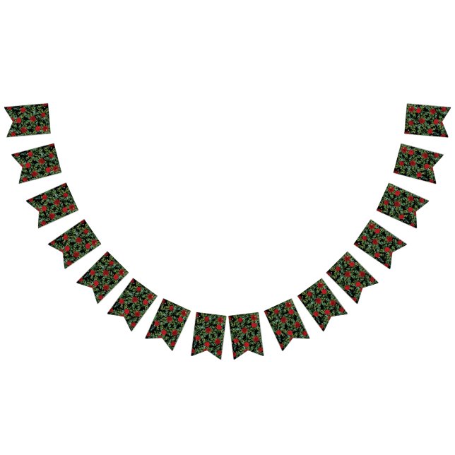 Bandeirinha Rosa vermelha Negra Casamento Gótico Escuro (Todos)