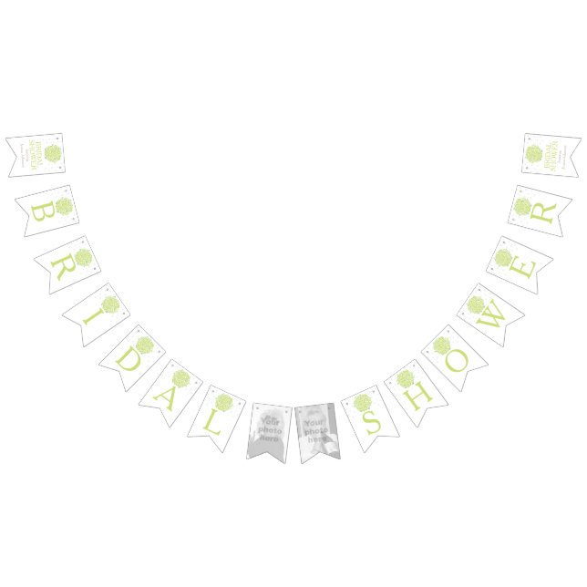 Bandeirinha Rosas verdes, remendo de fotos do chá de panela (Todos)