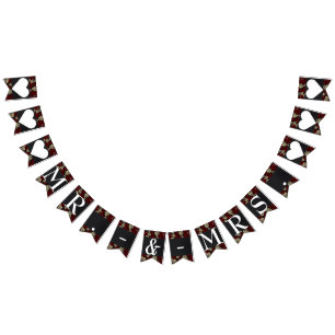 Bandeirinha Rosas Vermelhas Caveiras Floral Preto Gótico Sr. &