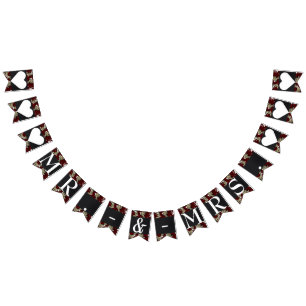 Bandeirinha Rosâs Vermelhas Caveiras Preto Floral Gótico Sr. &