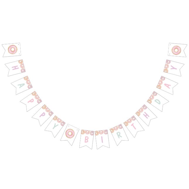 Bandeirinha Rosquinha Feliz Aniversário Banner Aqua (Todos)