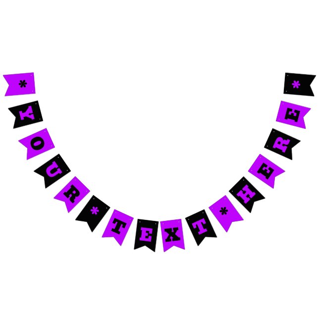 Bandeirinha Roxo Neon e Cor Preta | Personalizar  (Todos)