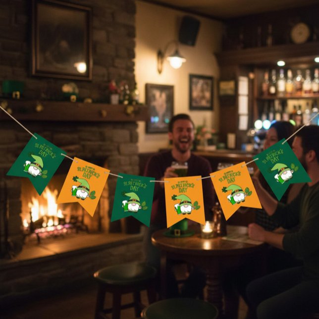 Bandeirinha Rua, faixa verde e laranja do dia de Patrick (Criador carregado)
